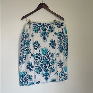 Talbots Woman Floral Skirt Plus Size 16W